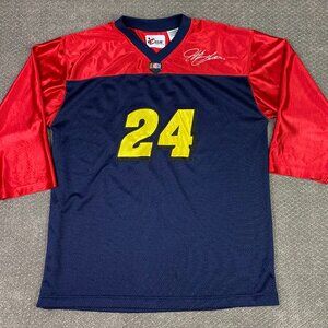 Jeff Gordon Football Style Jersey Men's Large Chase Authentics Blue Red NASCAR